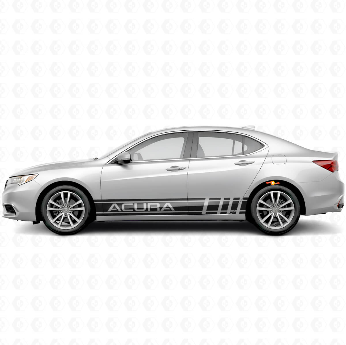 Racingstijl zijkantenstrepen vinyl decal set voor Acura ILX TLX RLX