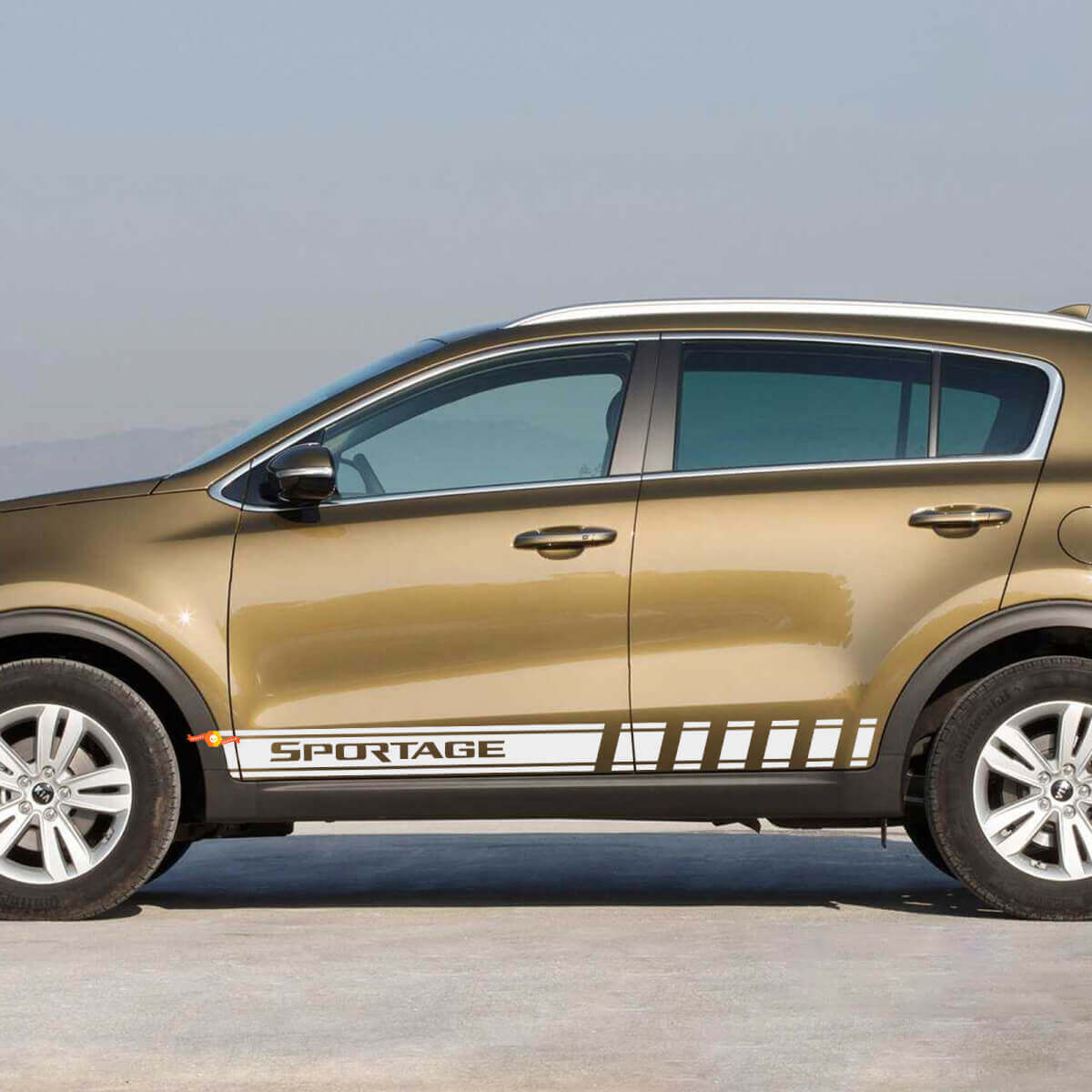 Side Racing Stripes Vinyl Decal Sticker geschikt voor Kia Sportage
