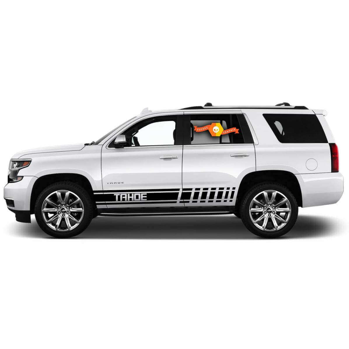 Racing Style Rocker Panel Strepen Vinyl Decal Set voor Chevrolet Tahoe