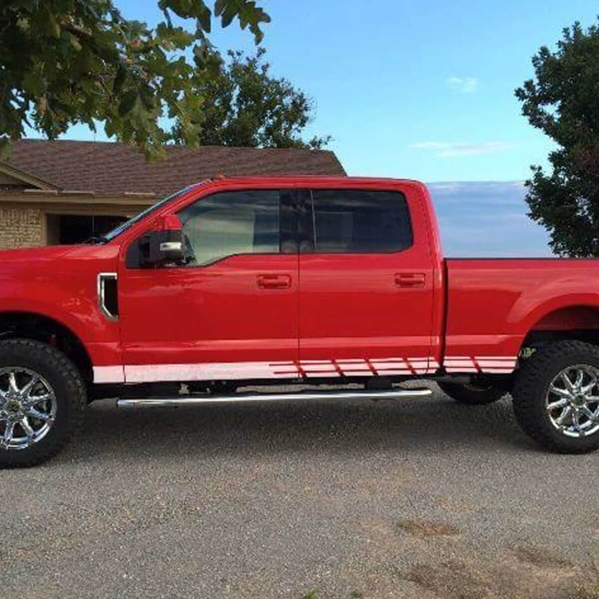 Ruitjes Streep Rocker Panel Vinyl Decal 2 Kit voor Musclecar F-250 Super Duty