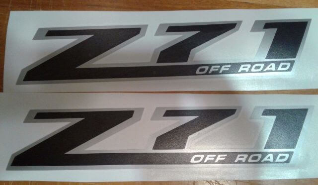 Z71 Off Road zijvinylstickerset voor Chevrolet Silverado