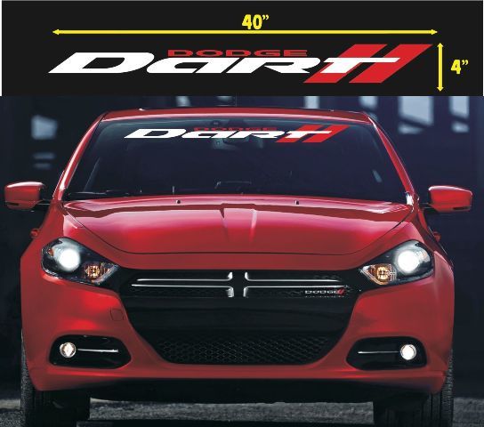 Dart-logo met dubbele strepen ruitvinylsticker voor Dodge Dart
