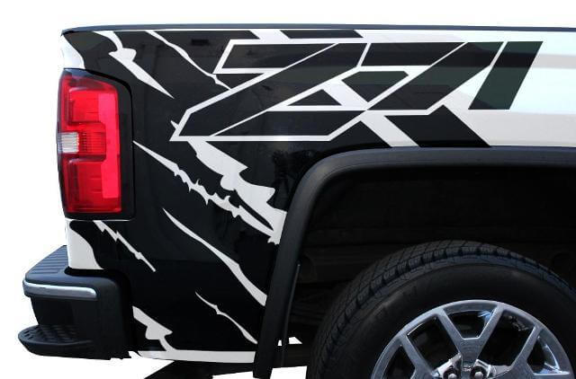 Z71 Bed Quarter Vinyl Decal Wrap Kit voor GMC Sierra 2014-2017