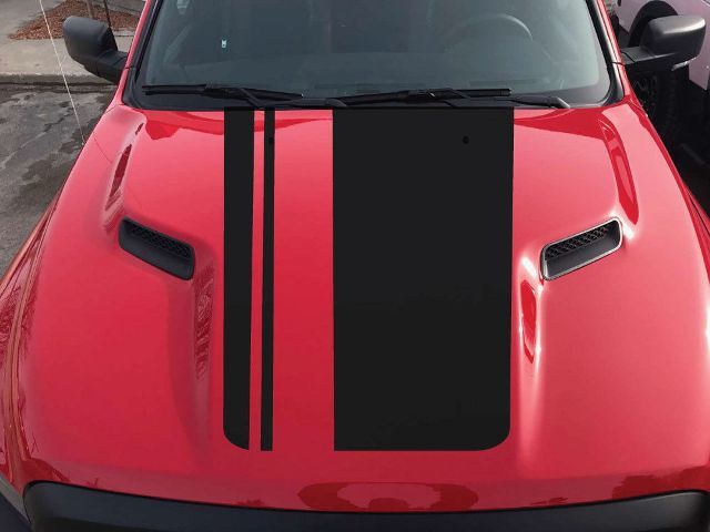 2015-2017 Dodge Ram Rebel Black Out Hood Truck Vinyl Sticker Decal Grafische Opties Kleur
