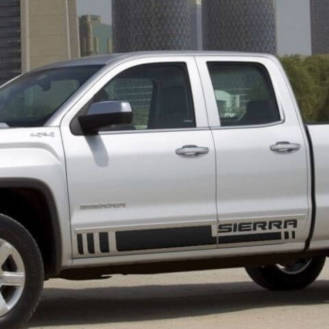 Sierra Belettering Zijkant Deurpaneel Strepen Sticker Decal Graphics 3 voor GMC Sierra