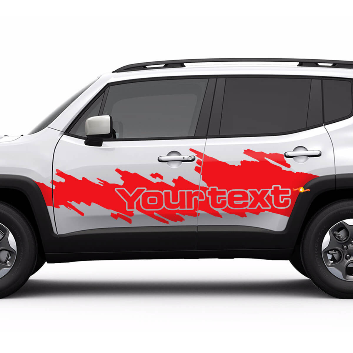 Aangepaste Tekst Spatvlek Grafische Zijdeuren Vinyl Decal Sticker voor Jeep Renegade