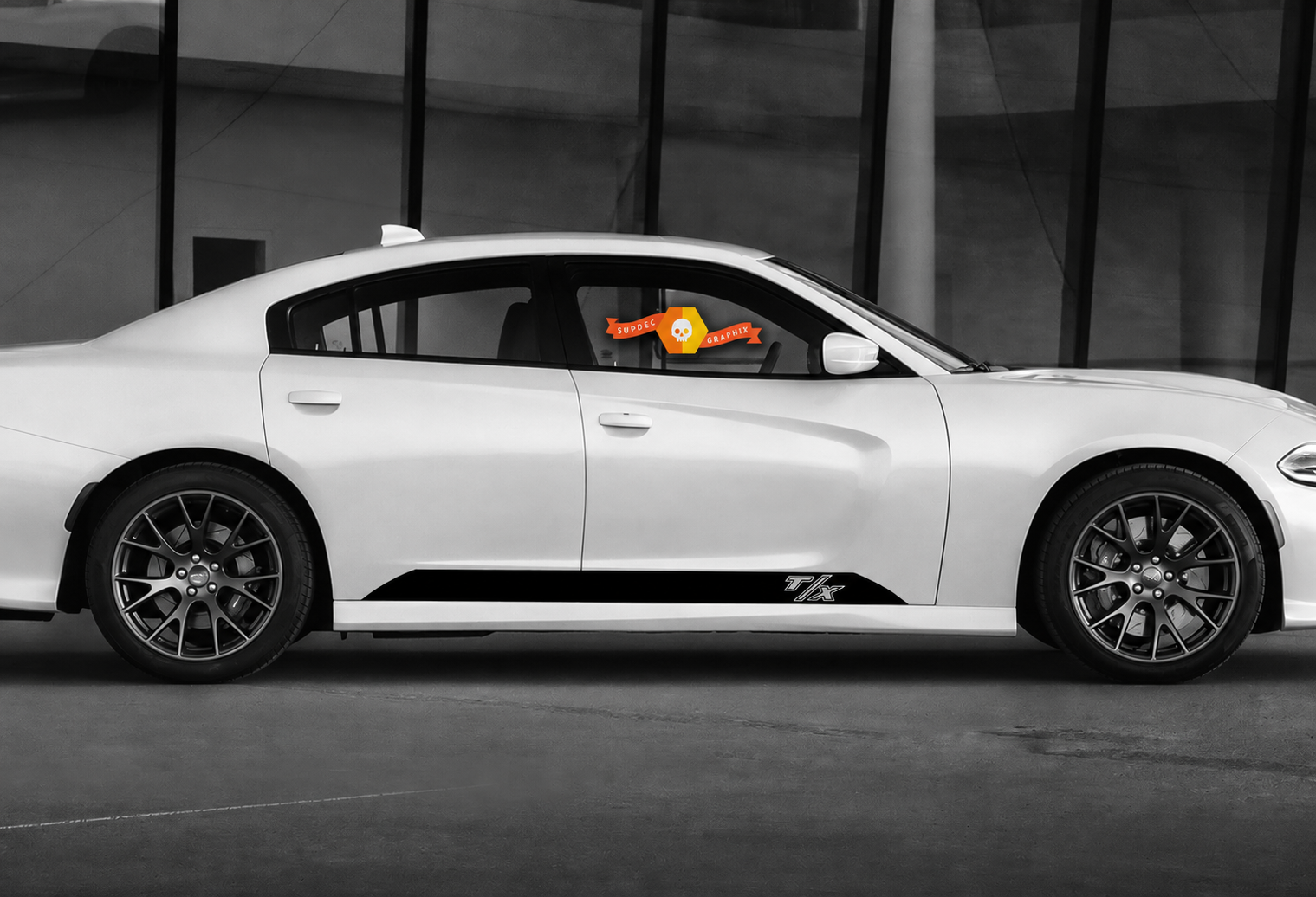 T/X Accent Strip Rockerpanel Vinyl Sticker voor Dodge Charger 2015-2020