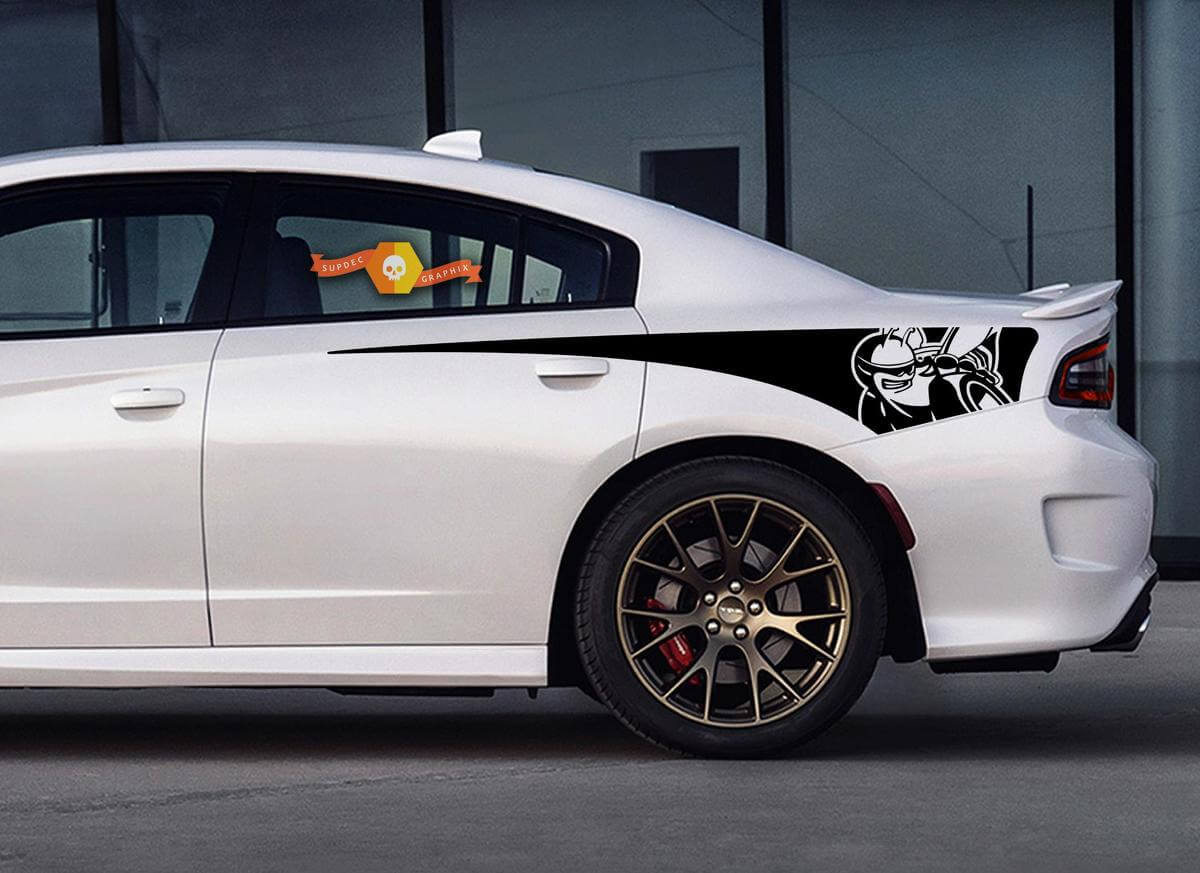 Scat Pack achterste kwartstriping vinyl decalset voor Dodge Charger 2015-2020