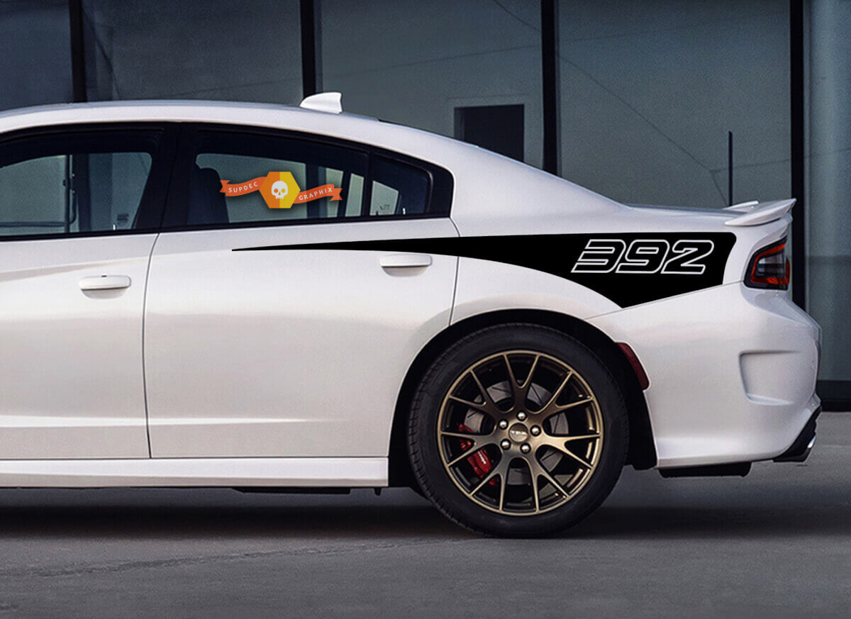 392 Outline Spear Stripes Pair — Vinylsticker (zijkant) voor Dodge Charger 2015-2020
