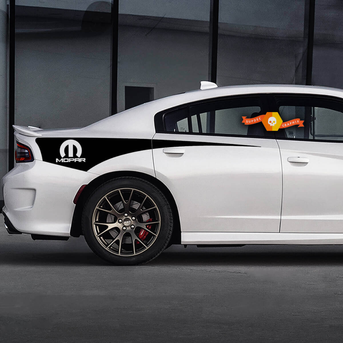 Mopar Stijl Strepen Zijvinyl Decal Sticker voor Dodge Charger 2015-2017