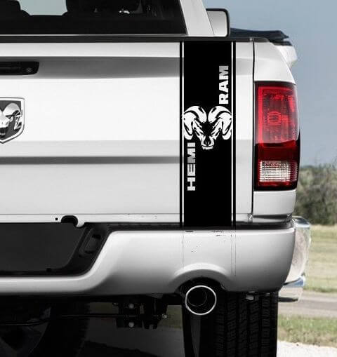 Truckbedkist grafische strip decal sticker 2 tailgate SRT10 voor Dodge Ram 1500