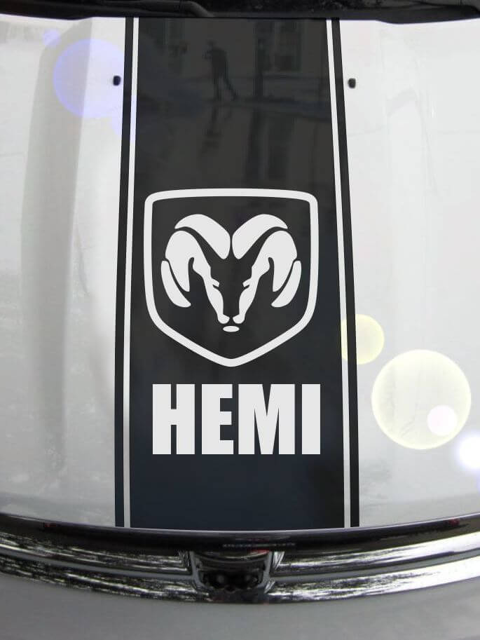 Ram Truck 1500 2500 3500 Hood Stripes Vinyl Decal Sticker Graphic DH-007B