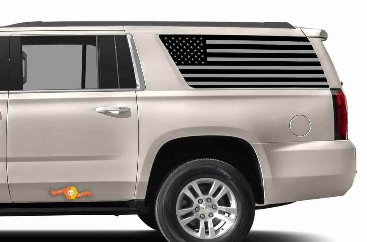 Amerikaanse Vlag Achterste Kwartsraam Vinyl Stickers voor Chevy Suburban GMC Yukon Denali XL