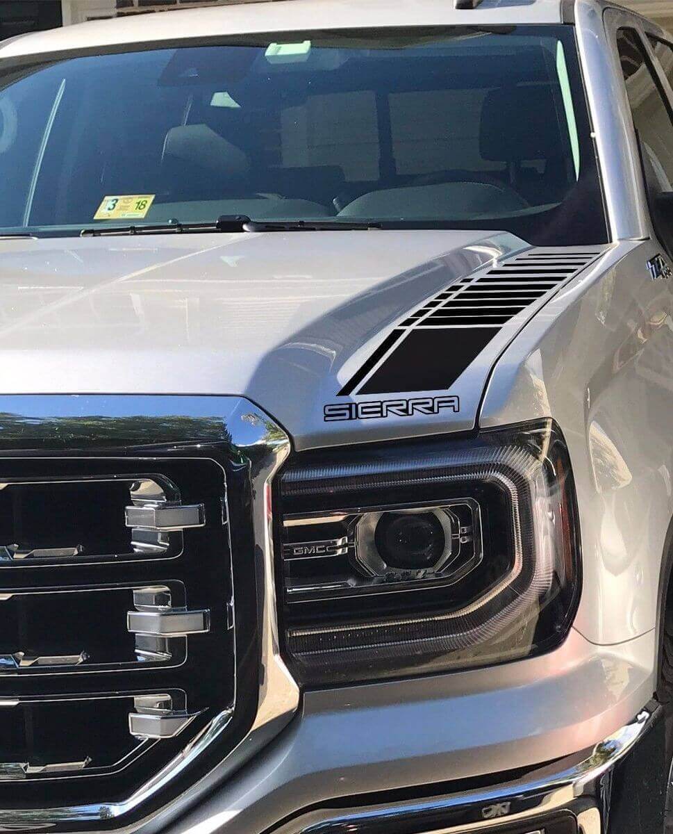 2 Truck vinyl decal race sticker 2 Strepen GMC Sierra motorkap fabrieksstijl grafieken