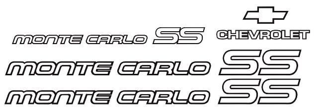 Monte Carlo SS 85 86 restauratie vinyl stickers stickers Kit Chevy 1985 1986
