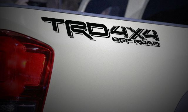 TRD stijl 4x4 Off Road Vinyl Stickerset voor de Zijkant van de Bak voor Toyota Tacoma 2016