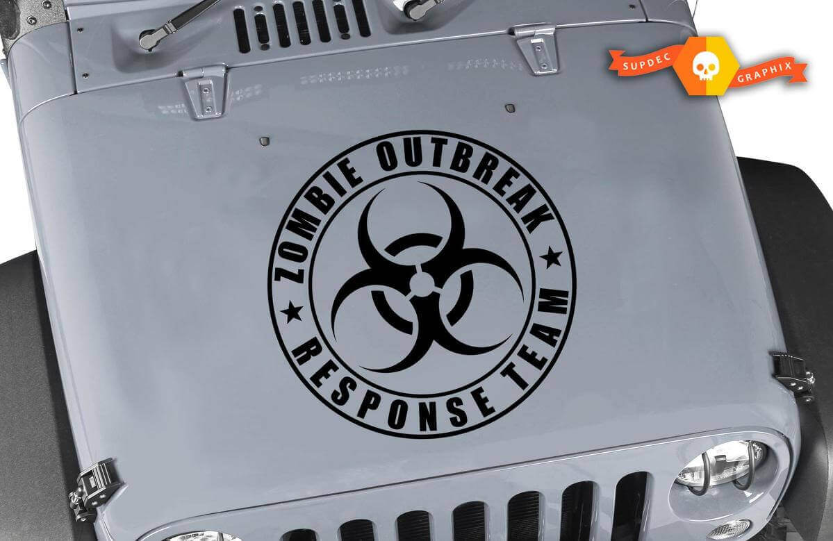 Zombie Outbreak Response Team Hood Vinyl Sticker voor Jeep Wrangler