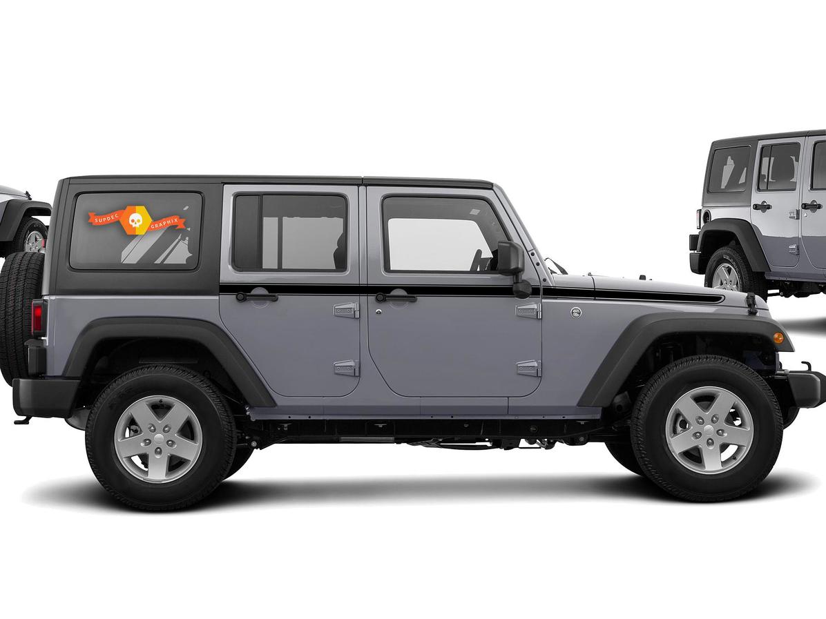 Jeep Wrangler Rubicon Recon Chief Stripes Sticker Decal Grafisch JK JKU Side Vinyl
