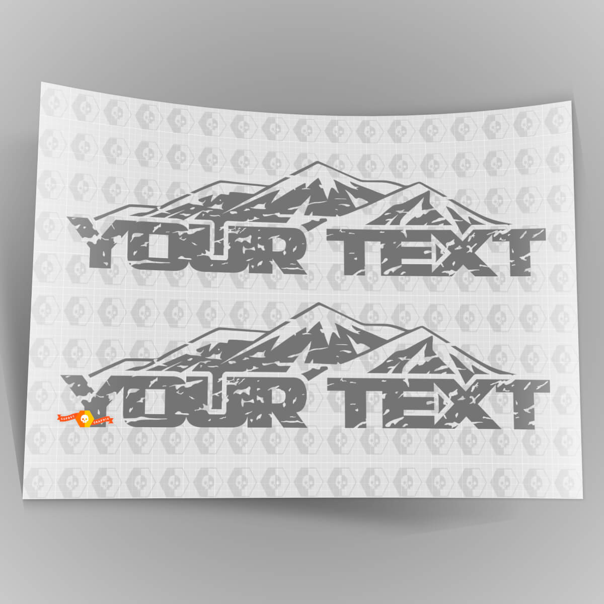 Aangepaste tekst berg krassend verweerde motorkap vinyl decal sticker voor Jeep Wrangler