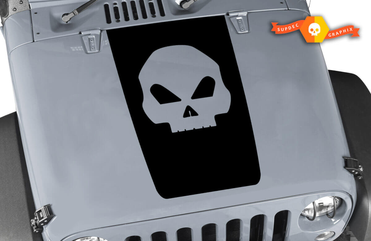 Skull Hood Blackout Vinyl Sticker voor Jeep Wrangler JK TJ YJ JL