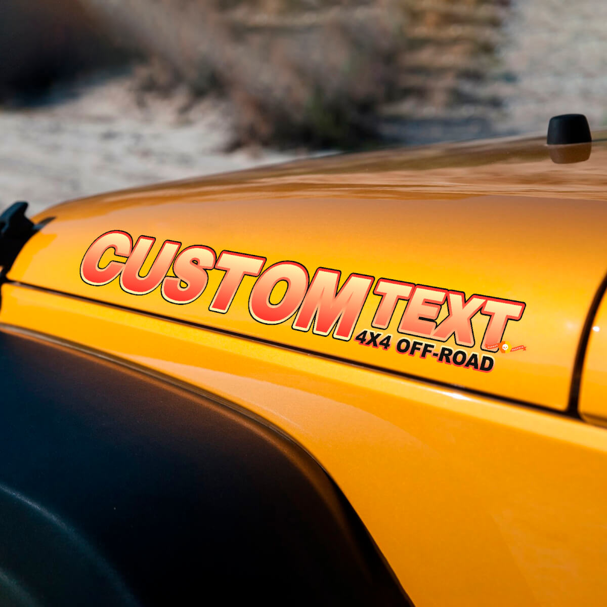 Letters 4x4 Off Road Motorkap Vinyl Decal Stickers voor Jeep Wrangler