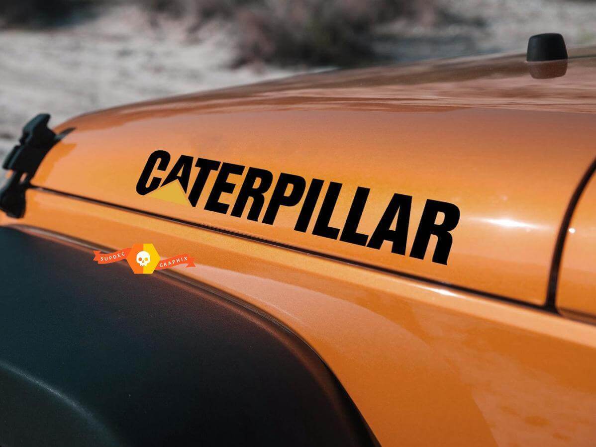 Caterpillar Stijl Motorkap Vinyl Decal voor Jeep Wrangler JL JK TJ YJ