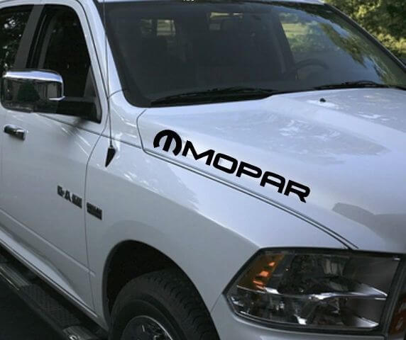 2 MOPAR Truck auto vinyl 4x20 sticker rebel sticker Dodge Ram kap beide zijden Hemi