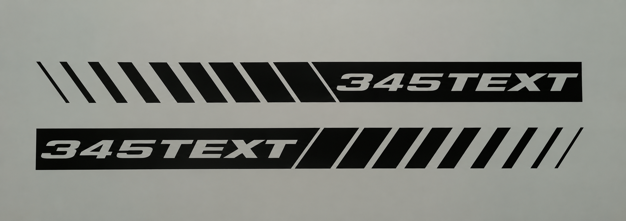 345 Hemi SRT8 Style Custom TEXT Strobe Pair — Vinylsticker (motorkap) voor Dodge Charger