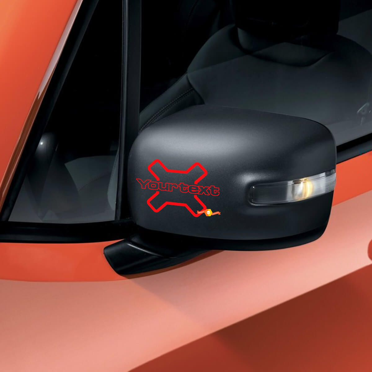 Custom tekst vinyl spiegel sticker graphic voor Jeep Renegade