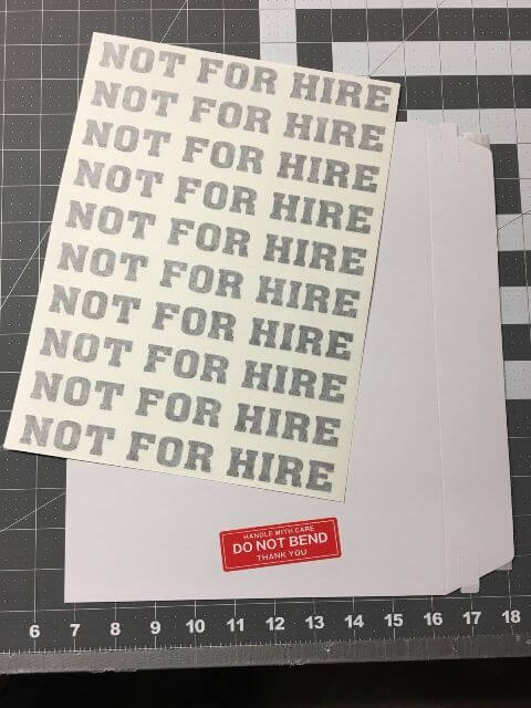 Niet Te Huren Vinyl Stickers Set voor Bergingswagen, Aanhanger, Bestelwagen of Auto