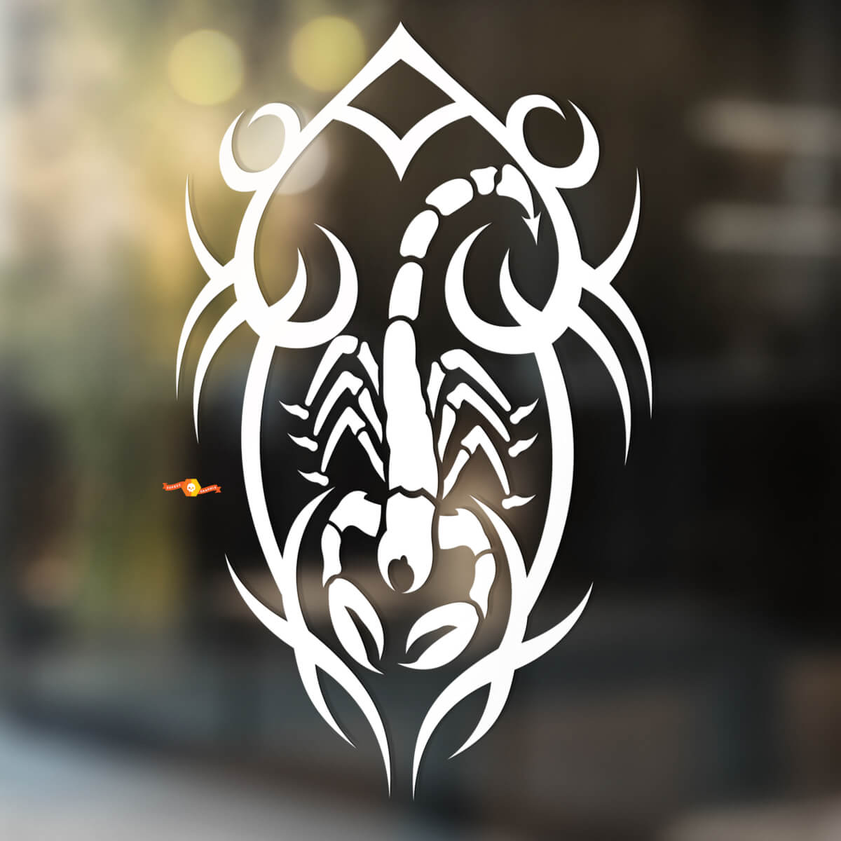 Scorpion Tribal Stijl met Abstracte Lijnen Universele Vinyl Decal Sticker