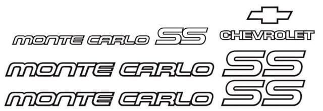 Chevrolet Monte Carlo SS Restauratie Vinyl Decal Kit voor 1985-1986