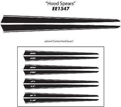 Vinylsticker Set Dubbele Speer Strepen Motorkap voor Chevrolet Camaro 2010-15
