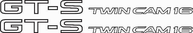 GT-S Twin Cam 16 Omtrek Zijdelingse Vinyl Decal Set voor Toyota Corolla AE86