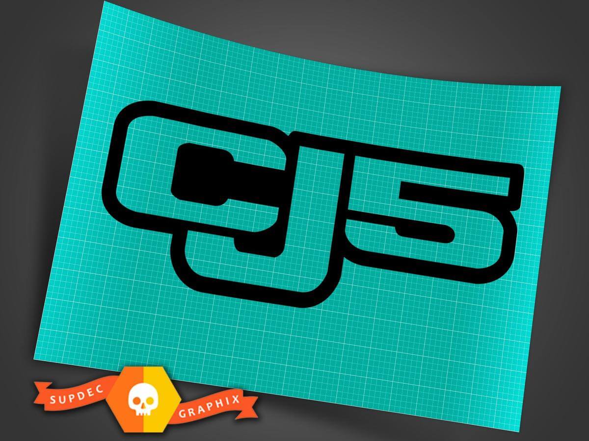 Jeep CJ5 - Zwart-Vinyl Decal Sticker Off Road CJ 5 Trails Rock Crawling 4x4