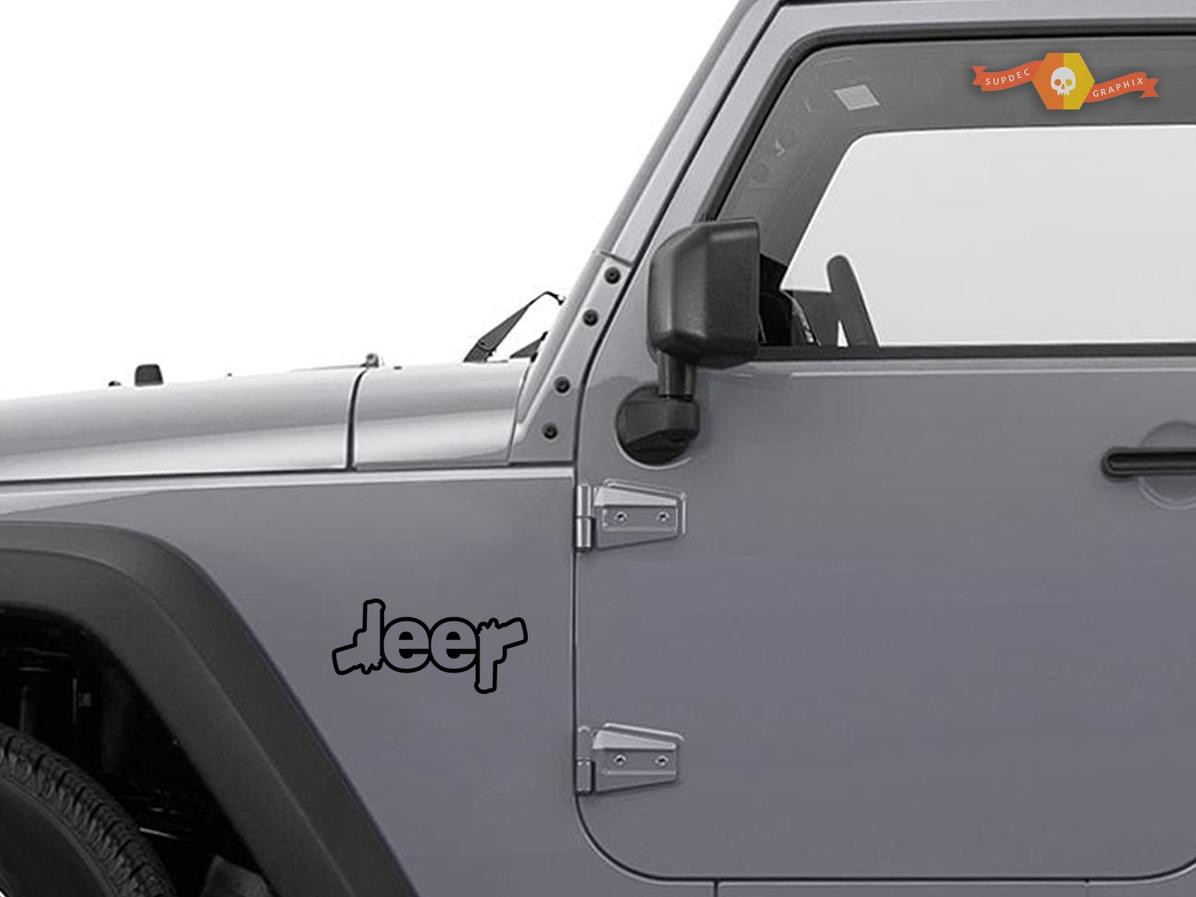JEEP Vinyl overzicht Stickers Decals Lite GUNS SET VAN 2 Cherokee Wrangler Renegade
