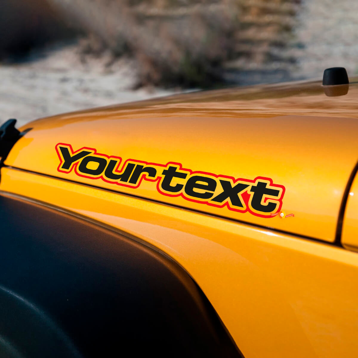 Aangepaste tekst motorkap voorspatbord vinyl sticker voor Jeep Wrangler Renegade