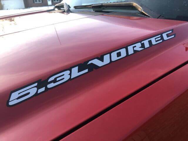 5.3L Vortec Outline Motorkap Vinyl Decal Set voor Chevy GMC Trucks