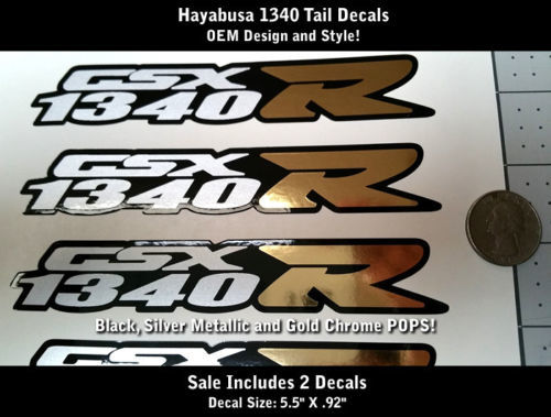 1340 Hayabusa originele stijl stickers zwart metallic zilver goud chroom 5.5
