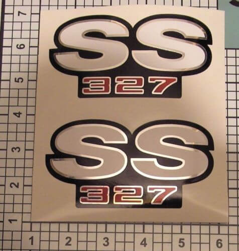 SS Stickers Decals 327 Camaro Chroom Rood Zwart Wit Spatbord NICE 2024
