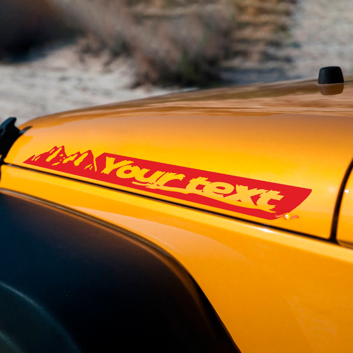 Aangepaste tekst bergen motorkap zijvinylsticker voor Jeep Wrangler JK Renegade