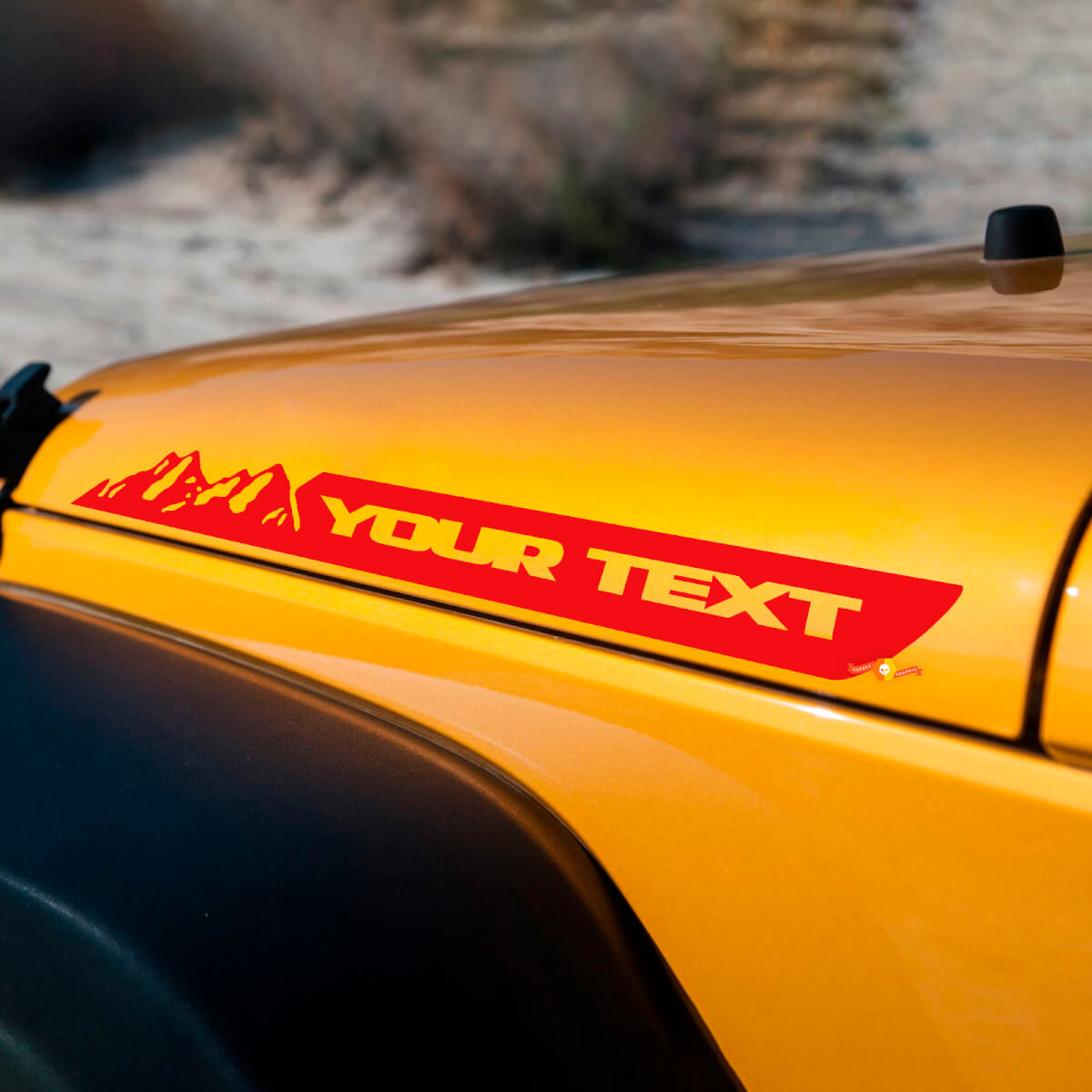 Aangepaste tekst bergen motorkap zij vinyl decal sticker voor Jeep Renegade JK