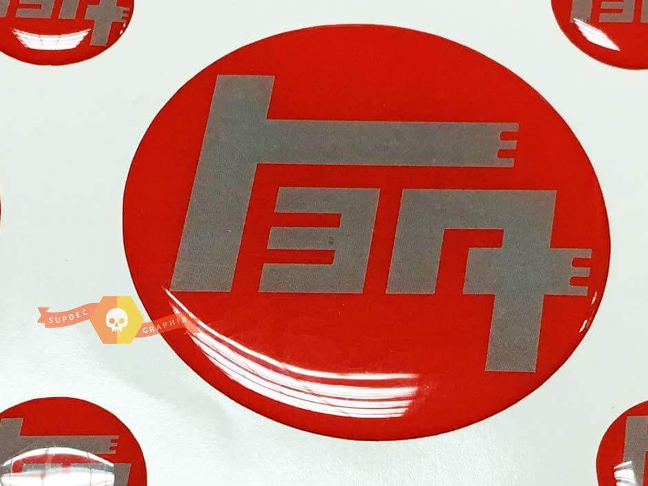 TEQ rood met grijze Toyota koepelvormige badge embleem hars koepelvormige sticker sticker voor 4Runner FJ Cruiser