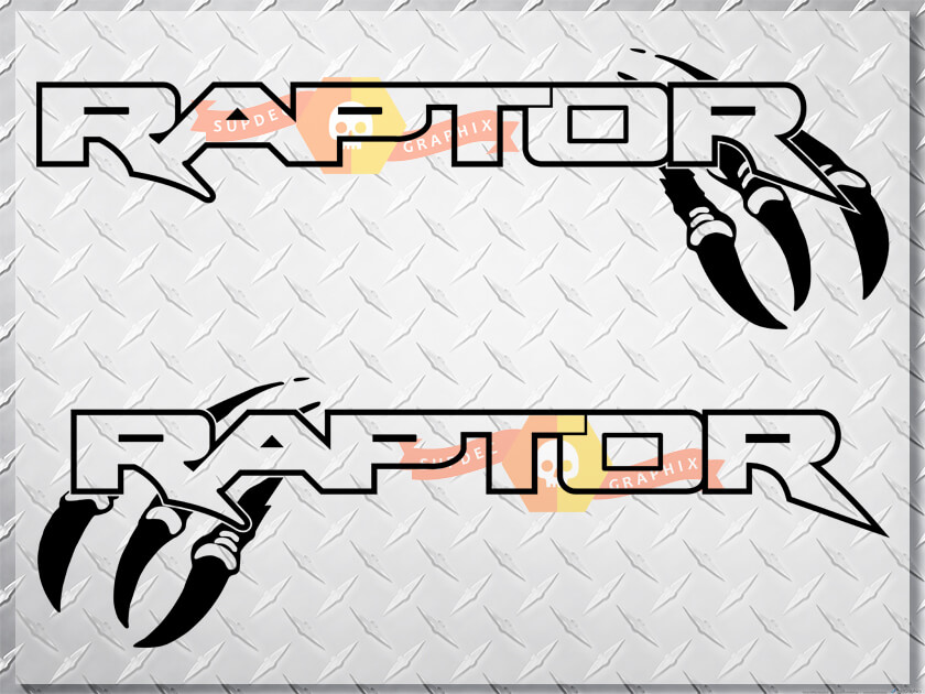 Set Ford Raptor Truck Zijbed Letters Vinyl Stickers 2 Past op 2010-2017