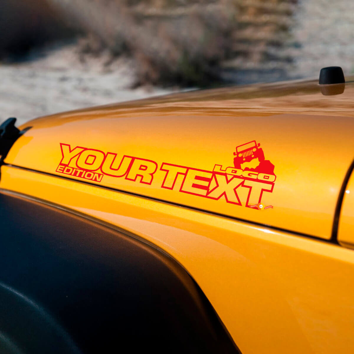 Paar Jeep Wrangler Off Road Edition Vinyl Hood Stickers Decals Rubicon
