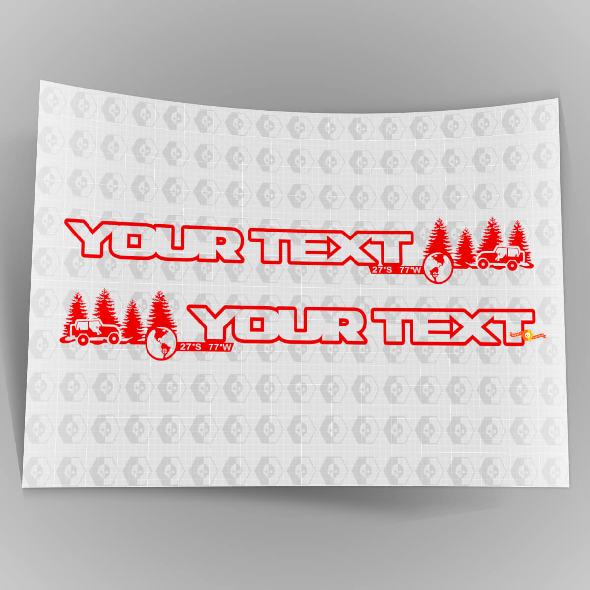 Set Off-Road Motorkap Vinyl Stickers Decals 3 voor Jeep Wrangler Unlimited