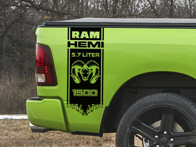 5.7L Hemi 4x4 Zijstrips Vinyl Decals Kit voor Dodge Ram 1500