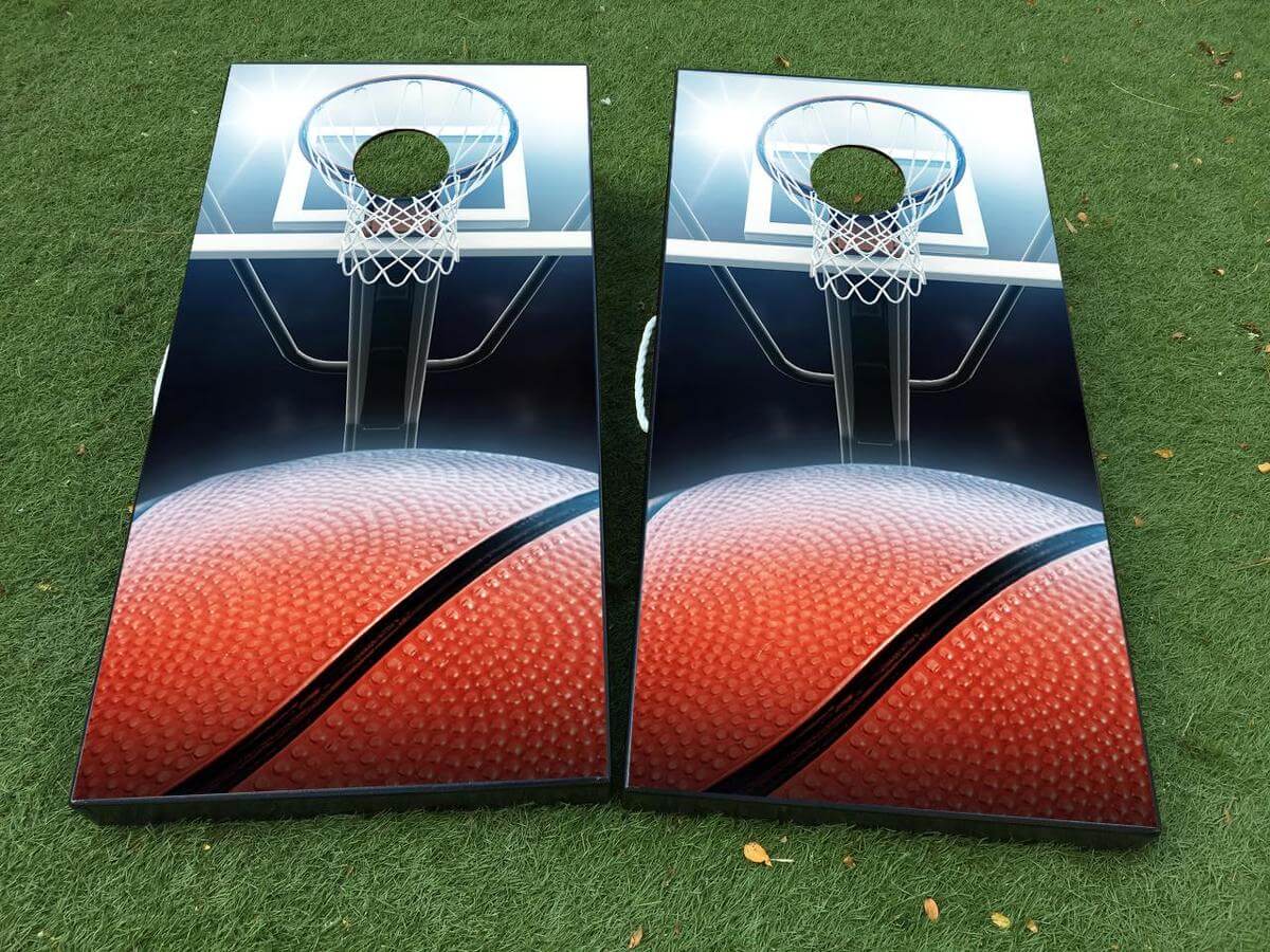 Basketbalring Cornhole Board Vinyl Wrap Decal Set