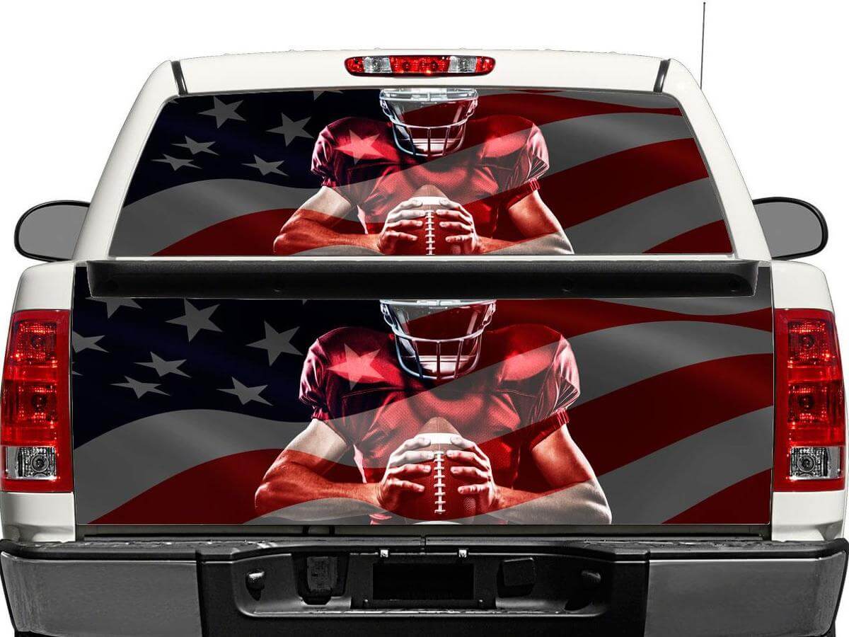 American Footballspeler Vlag Achterruit- of Achterklepstickers voor Pickup Truck