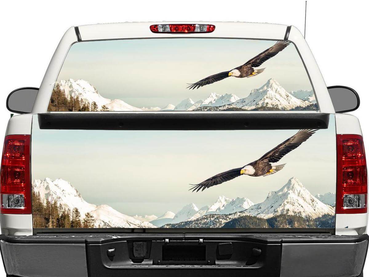 Bald Eagle Mountain Achterruit- of Achterklep Vinyl Sticker voor Truck SUV Auto